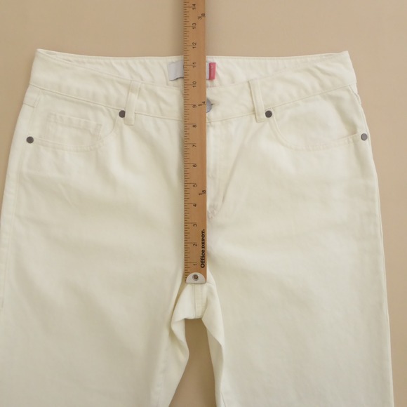 Cabi Jeans Womens 100% Boyfriend White Straight Leg Cotton Pants 6072 Size 6 - Picture 5 of 9